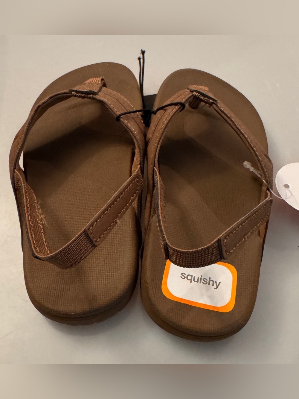 WONDERNATION brown thong sandals with back strap summer beach vacation - Picture 3 of 5